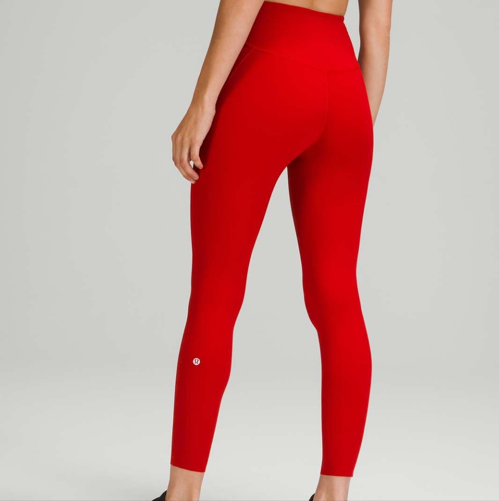 High-Waist Red Leggings - Women's Performance Legging